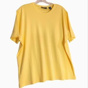 Karen Scott Yellow Cotton Short Sleeve Crew Neck T-shirt XL